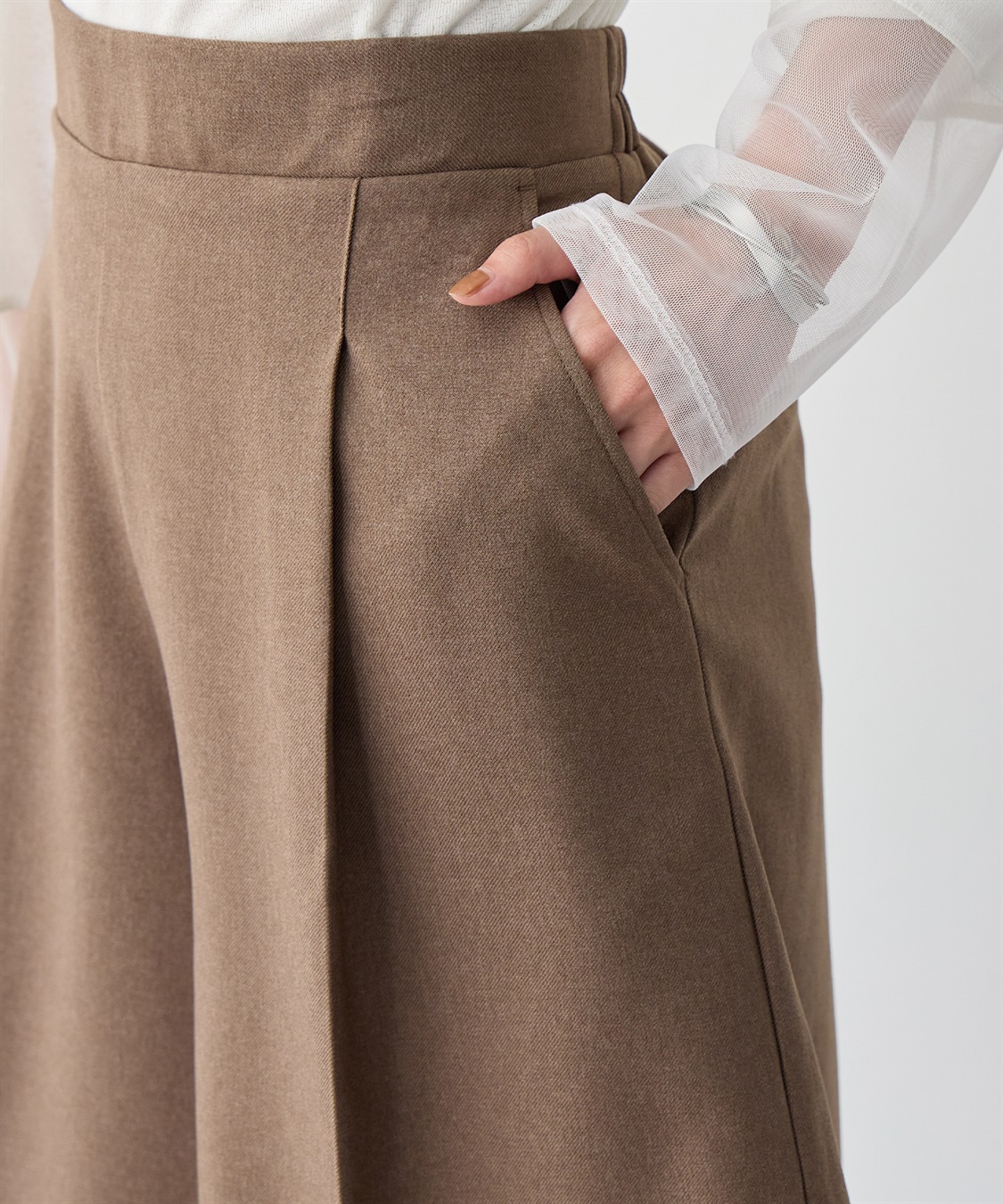 anyfee 【anyfee/大きいサイズ】ウールライクバミューダパンツ/ハーフパンツ《セットアップ対応/上下別売り》_sub_12