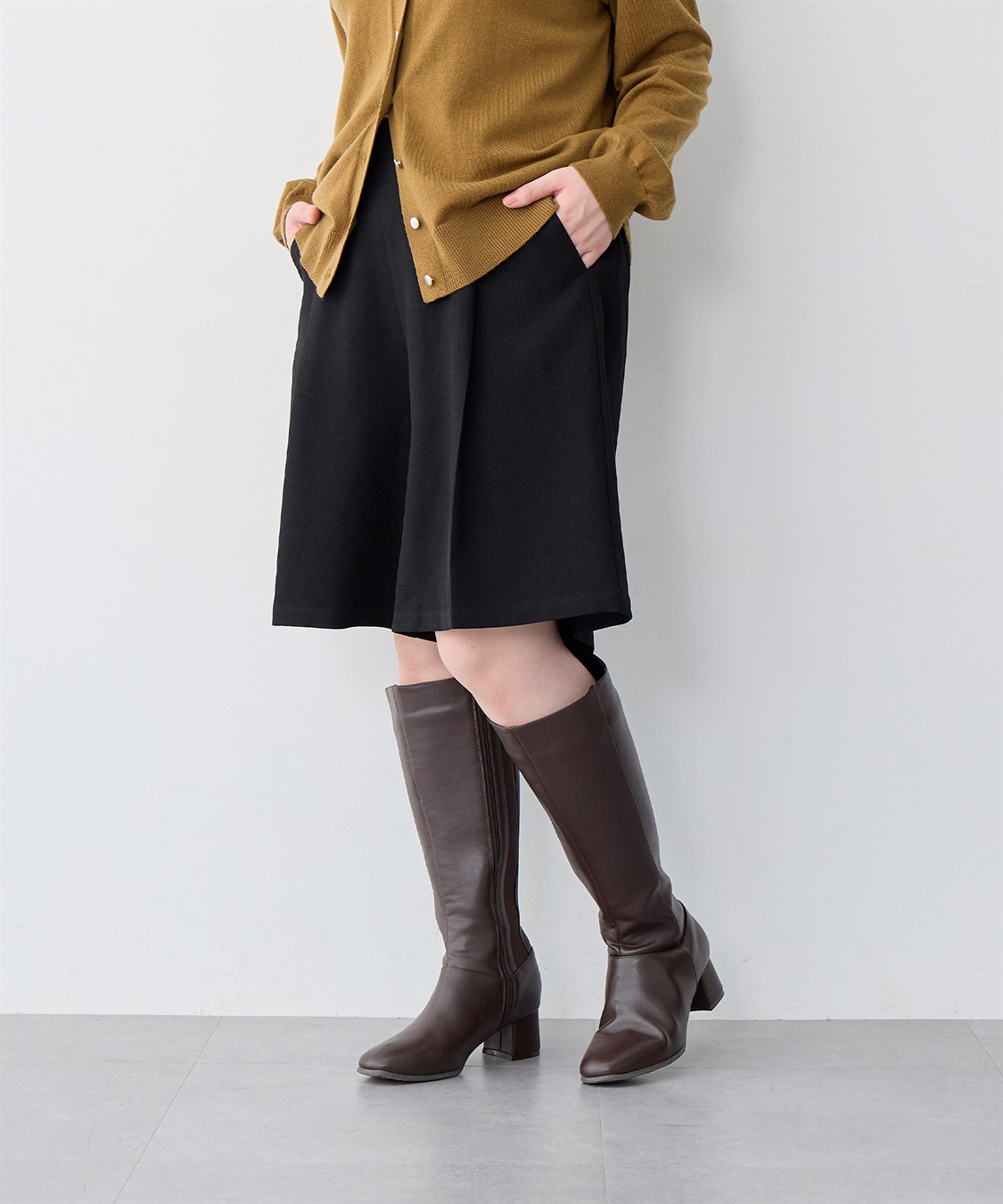 anyfee 【anyfee/大きいサイズ】ウールライクバミューダパンツ/ハーフパンツ《セットアップ対応/上下別売り》_sub_14