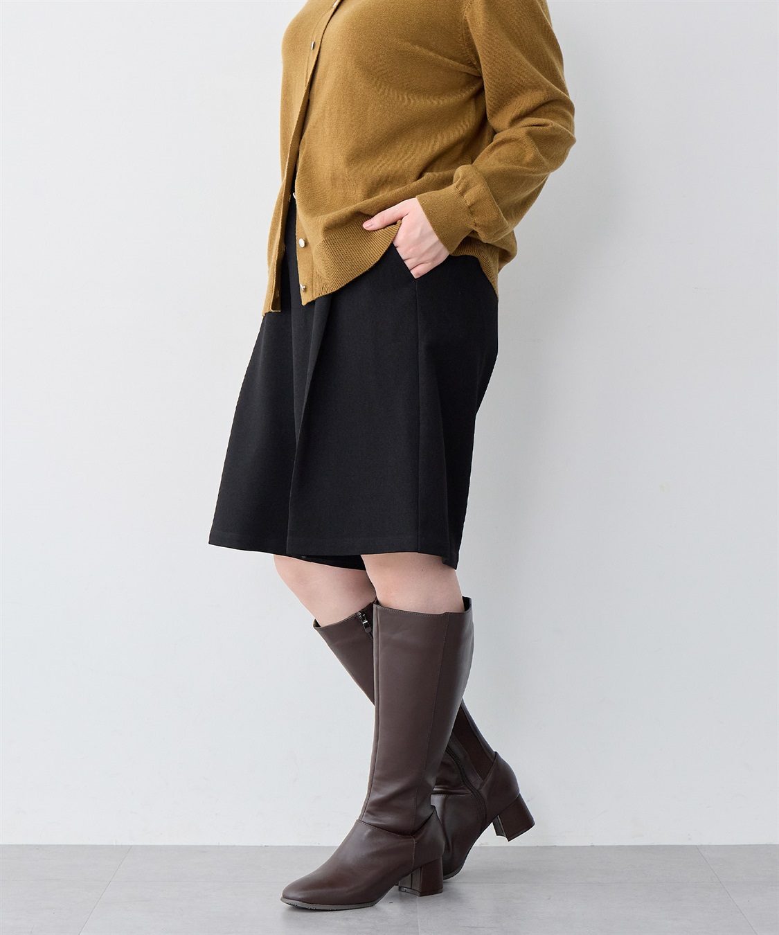 anyfee 【anyfee/大きいサイズ】ウールライクバミューダパンツ/ハーフパンツ《セットアップ対応/上下別売り》_sub_15