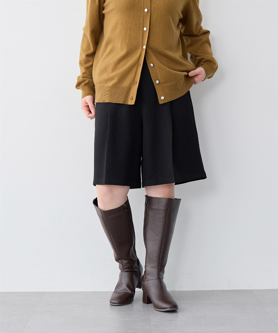 anyfee 【anyfee/大きいサイズ】ウールライクバミューダパンツ/ハーフパンツ《セットアップ対応/上下別売り》_sub_16