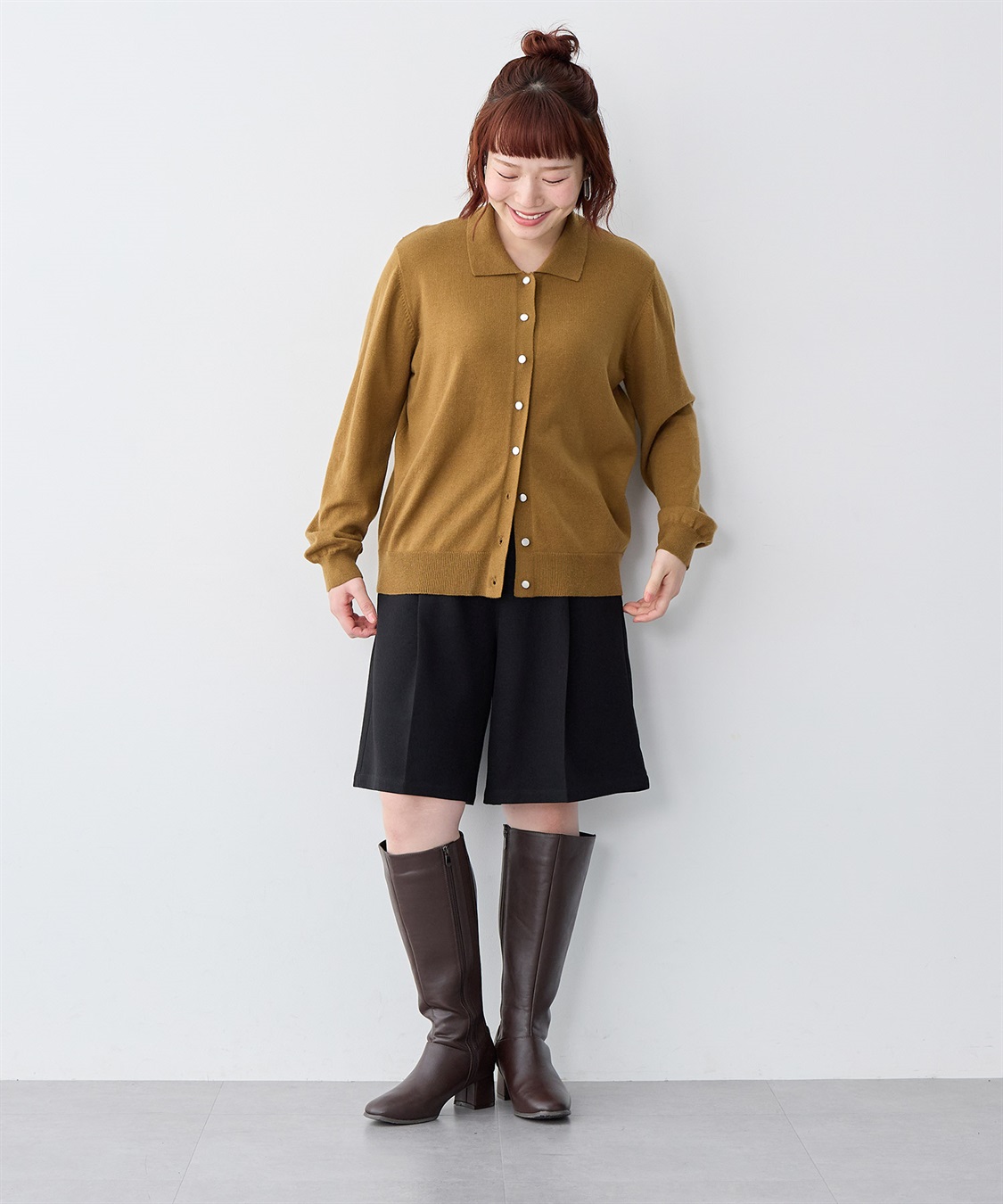 anyfee 【anyfee/大きいサイズ】ウールライクバミューダパンツ/ハーフパンツ《セットアップ対応/上下別売り》_sub_18