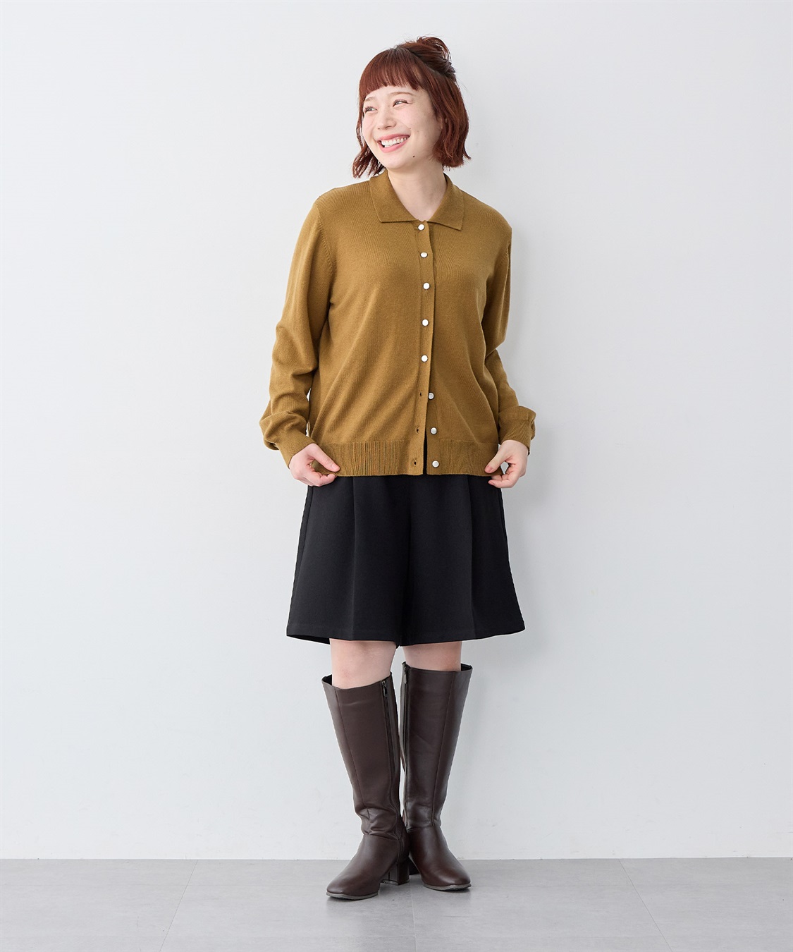 anyfee 【anyfee/大きいサイズ】ウールライクバミューダパンツ/ハーフパンツ《セットアップ対応/上下別売り》_sub_19