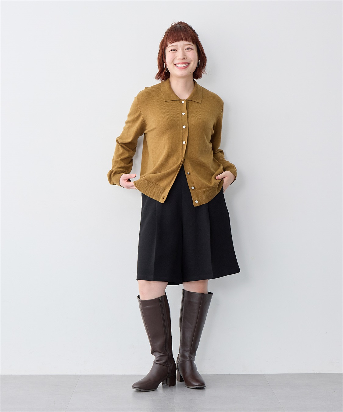 anyfee 【anyfee/大きいサイズ】ウールライクバミューダパンツ/ハーフパンツ《セットアップ対応/上下別売り》_sub_22