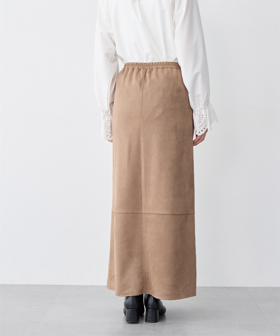 Life Style by cross marche 【anyfee/大きいサイズ】スリット入スエードナロースカート_sub_10