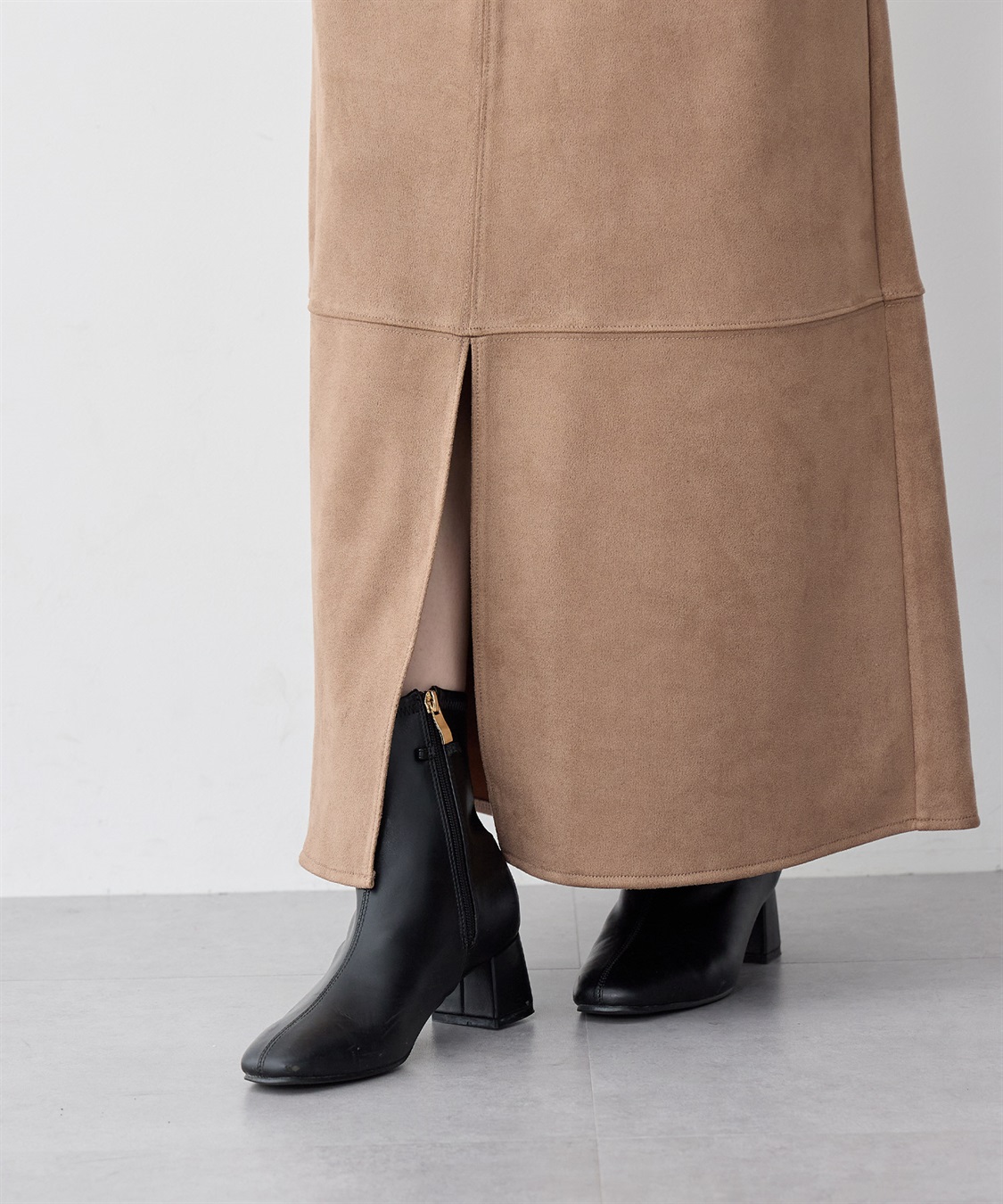 Life Style by cross marche 【anyfee/大きいサイズ】スリット入スエードナロースカート_sub_11