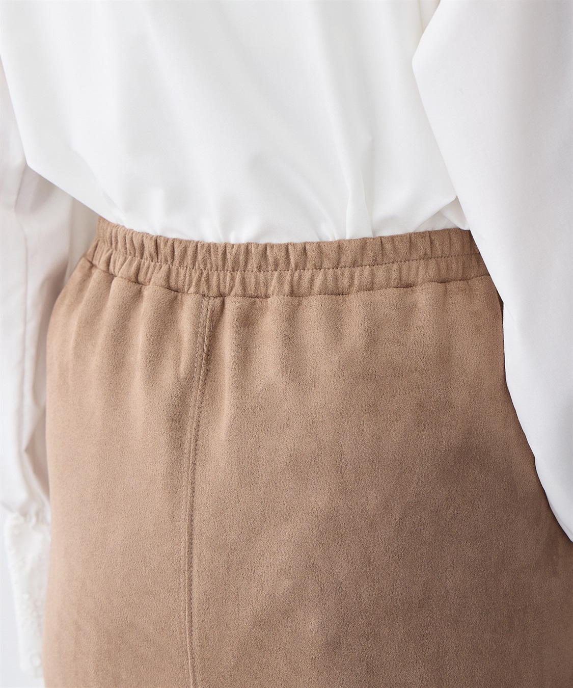 Life Style by cross marche 【anyfee/大きいサイズ】スリット入スエードナロースカート_sub_12