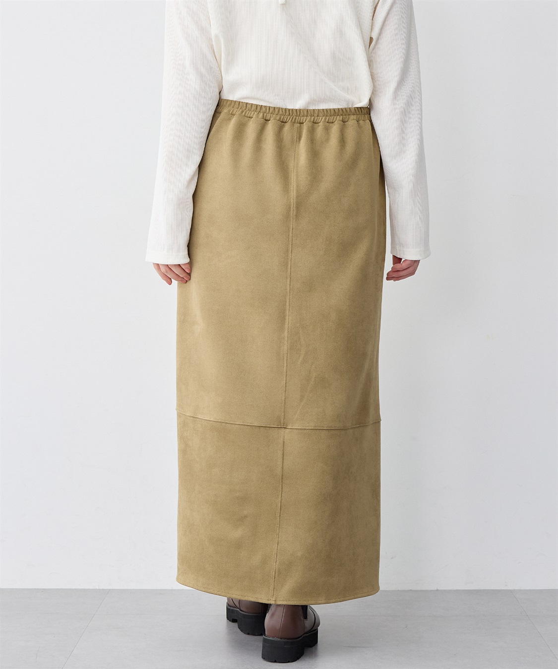 Life Style by cross marche 【anyfee/大きいサイズ】スリット入スエードナロースカート_sub_24