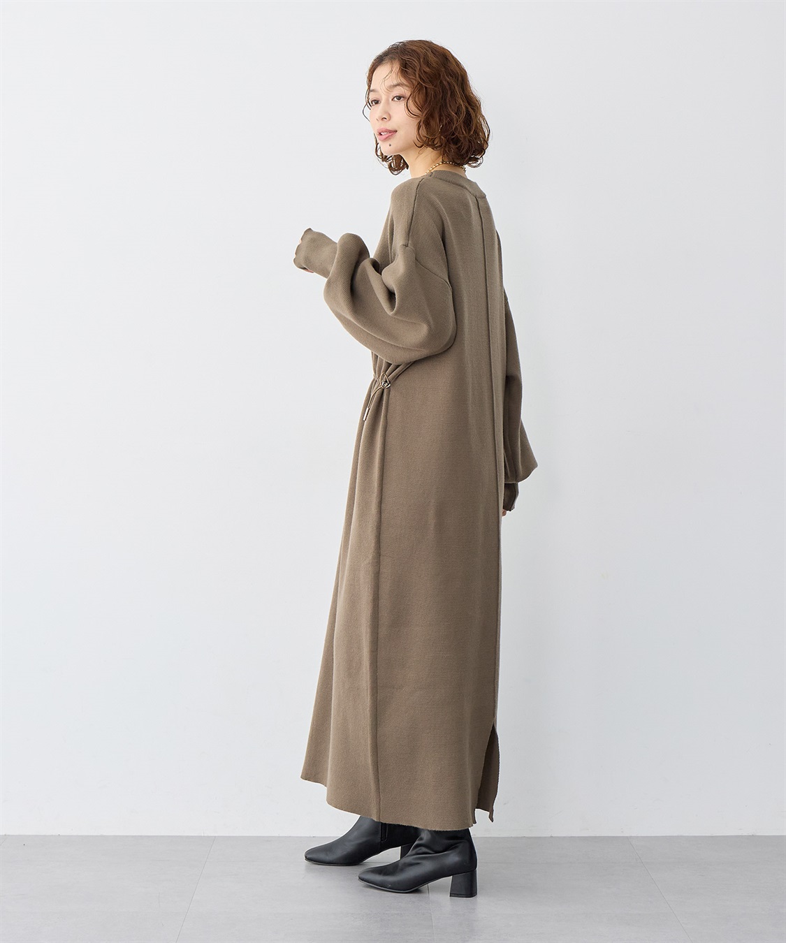 anyfee 【anyfee/大きいサイズ】ドロストニットワンピース_sub_6