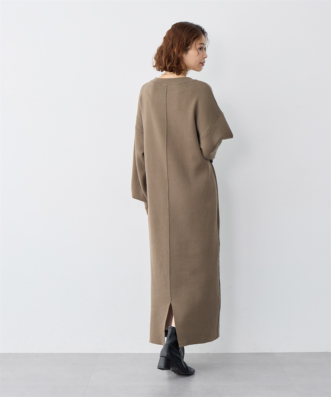 anyfee 【anyfee/大きいサイズ】ドロストニットワンピース_sub_7