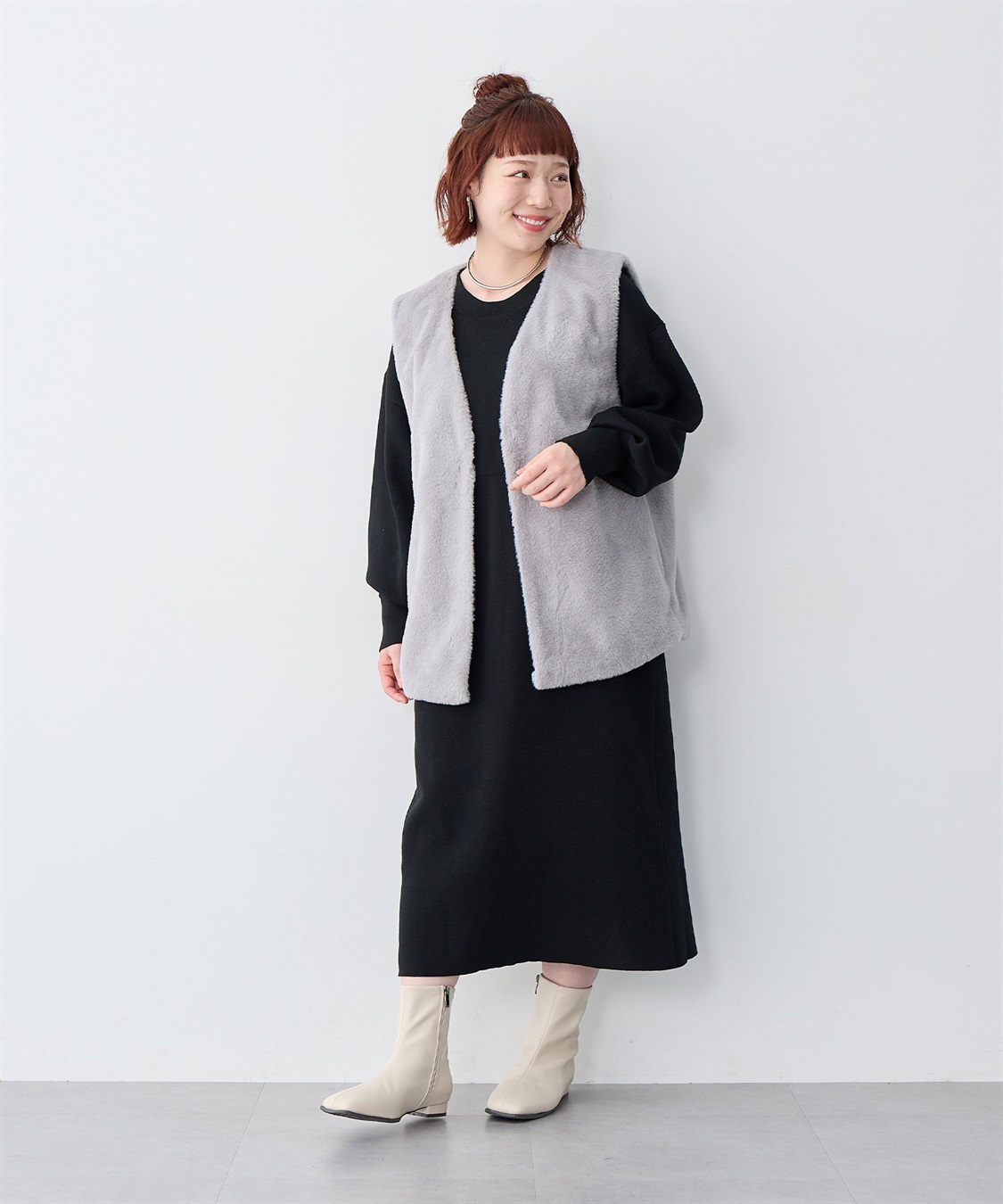 anyfee 【anyfee/大きいサイズ】ドロストニットワンピース_sub_17