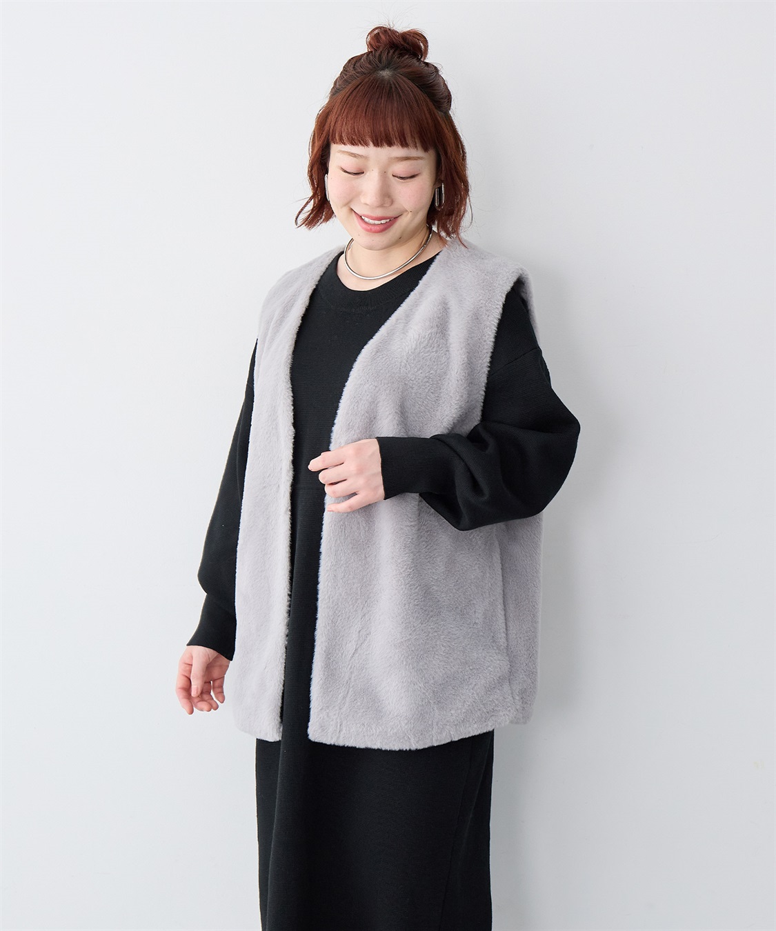 anyfee 【anyfee/大きいサイズ】ドロストニットワンピース_sub_20