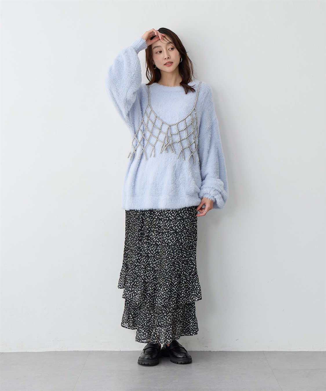 anyfee 【anyfee/大きいサイズ】ボートネックフェザーニットプルオーバー_sub_2