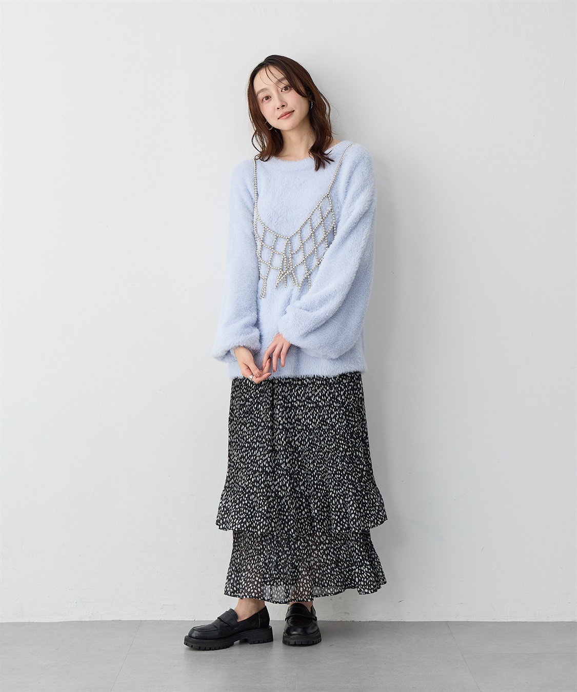 anyfee 【anyfee/大きいサイズ】ボートネックフェザーニットプルオーバー_sub_5