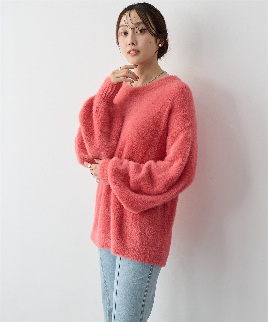 anyfee 【anyfee/大きいサイズ】ボートネックフェザーニットプルオーバー_sub_13