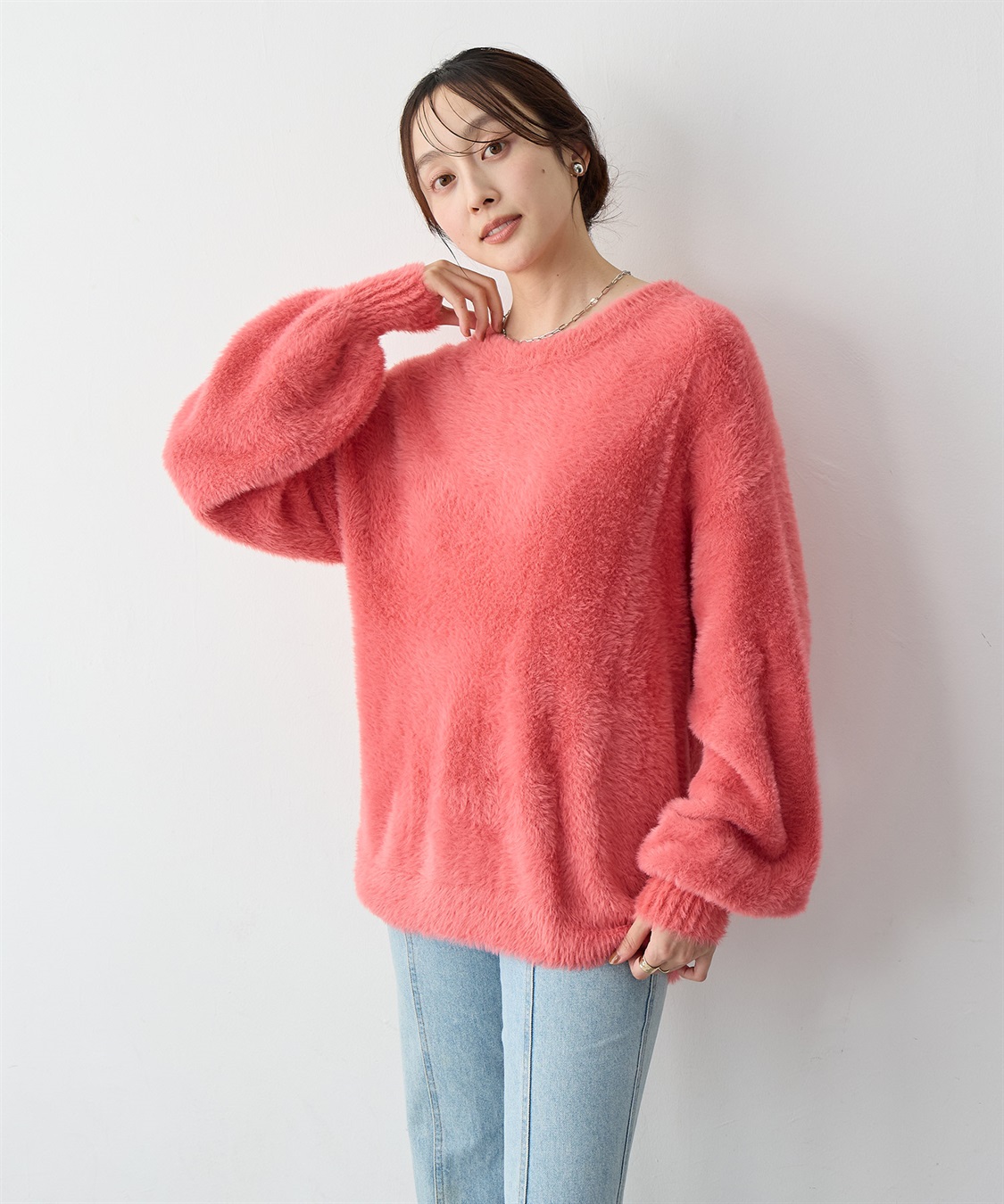 anyfee 【anyfee/大きいサイズ】ボートネックフェザーニットプルオーバー_sub_14