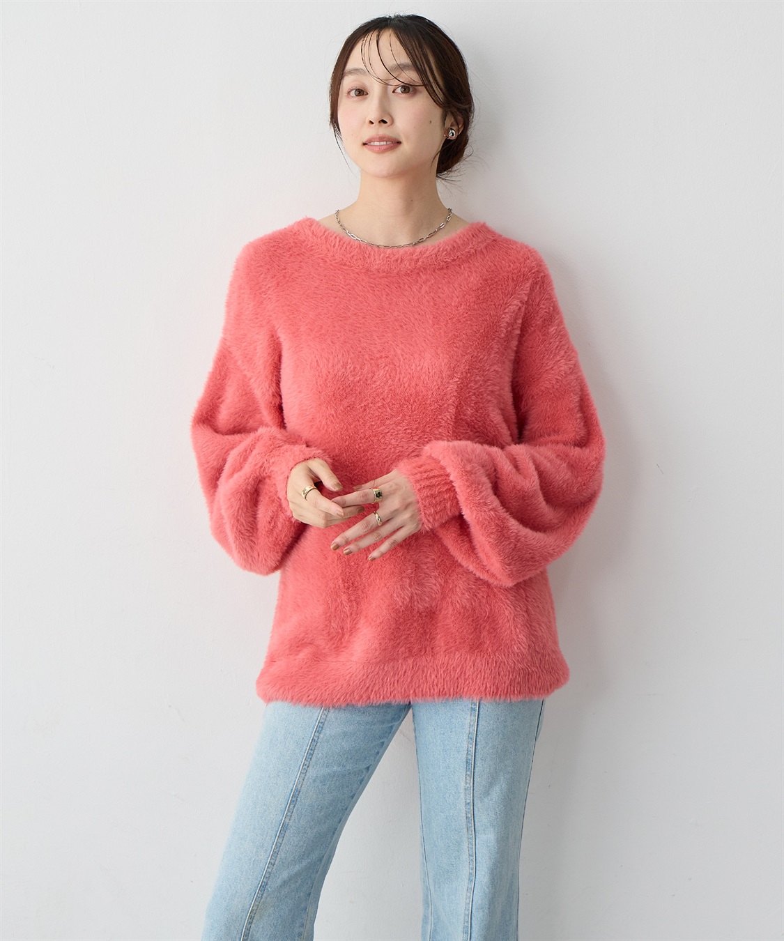 anyfee 【anyfee/大きいサイズ】ボートネックフェザーニットプルオーバー_sub_16