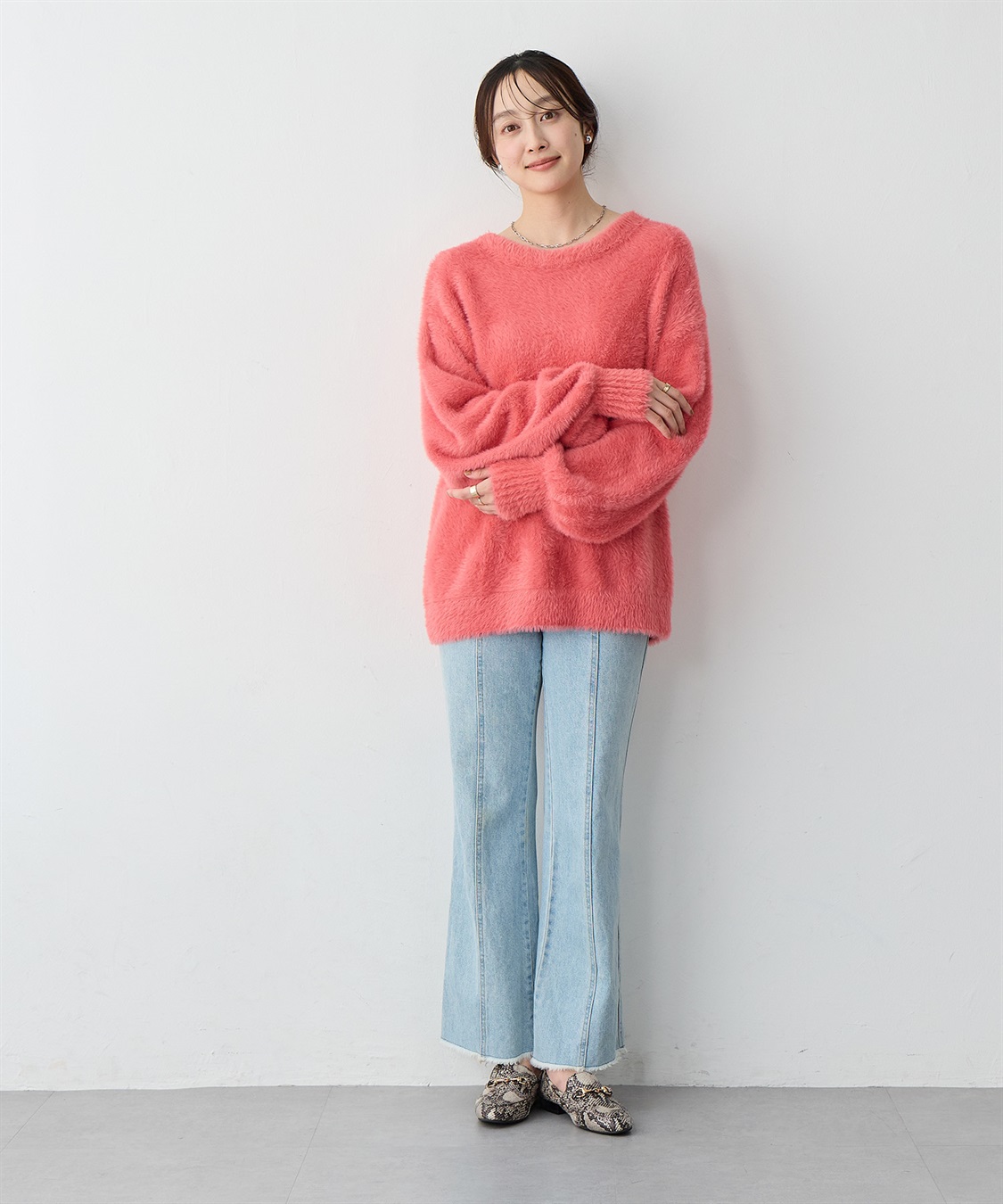 anyfee 【anyfee/大きいサイズ】ボートネックフェザーニットプルオーバー_sub_21