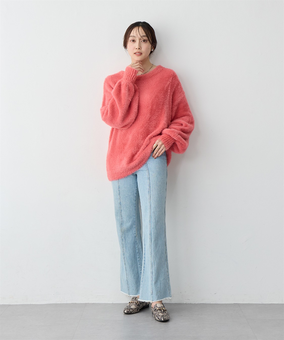 anyfee 【anyfee/大きいサイズ】ボートネックフェザーニットプルオーバー_sub_23