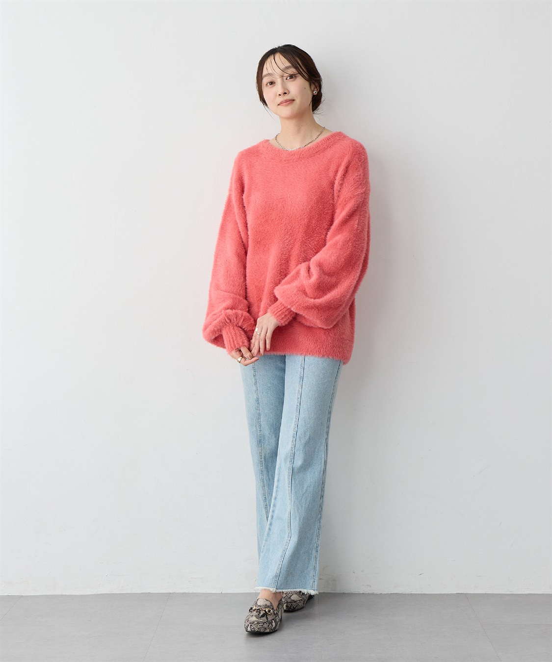 anyfee 【anyfee/大きいサイズ】ボートネックフェザーニットプルオーバー_sub_24