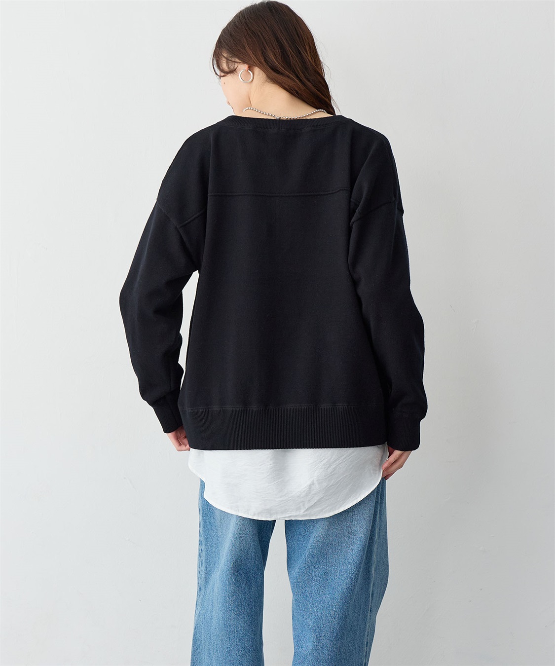 anyfee 【anyfee/大きいサイズ】ハーフジップスウェットライクニット_sub_6