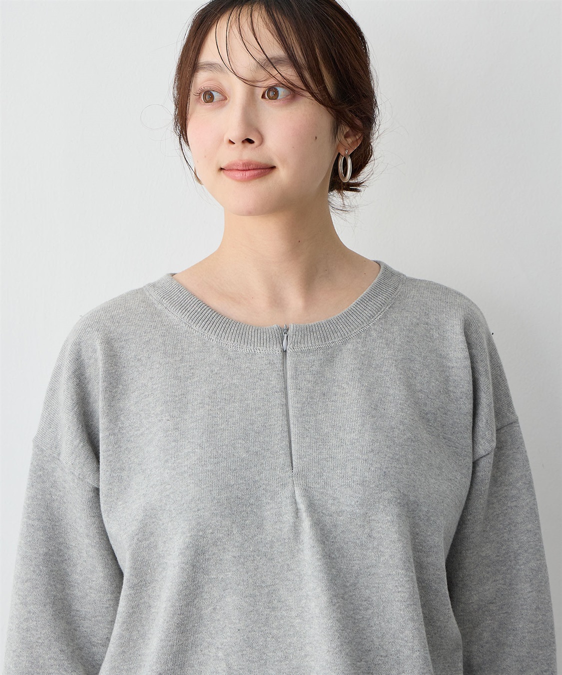 anyfee 【anyfee/大きいサイズ】ハーフジップスウェットライクニット_sub_18