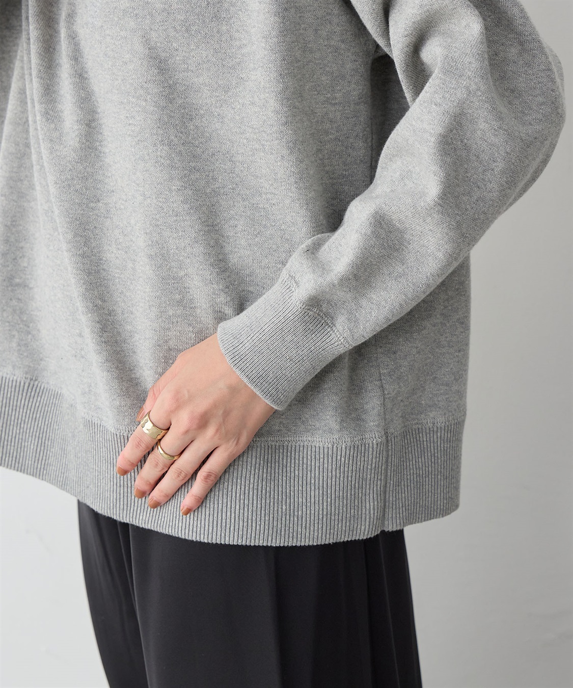 anyfee 【anyfee/大きいサイズ】ハーフジップスウェットライクニット_sub_19