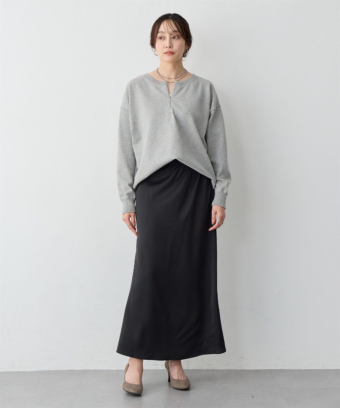 anyfee 【anyfee/大きいサイズ】ハーフジップスウェットライクニット_sub_22