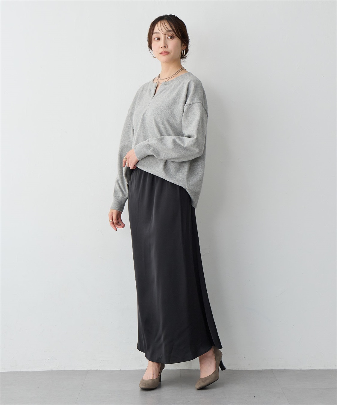 anyfee 【anyfee/大きいサイズ】ハーフジップスウェットライクニット_sub_23