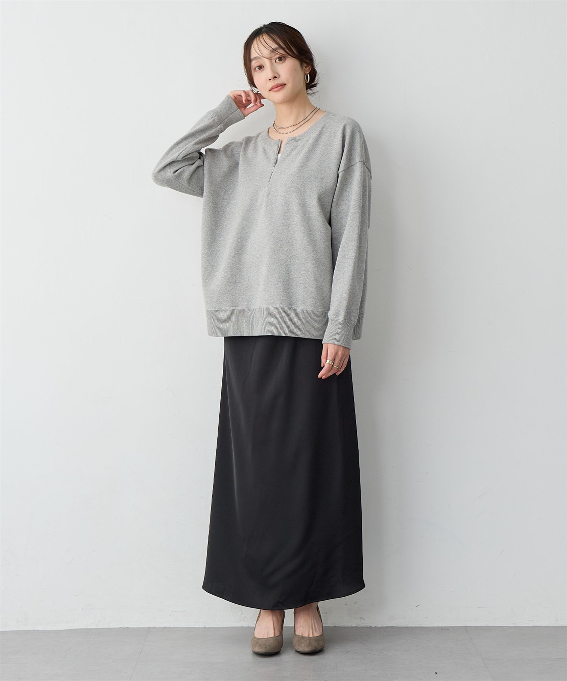 anyfee 【anyfee/大きいサイズ】ハーフジップスウェットライクニット_sub_25