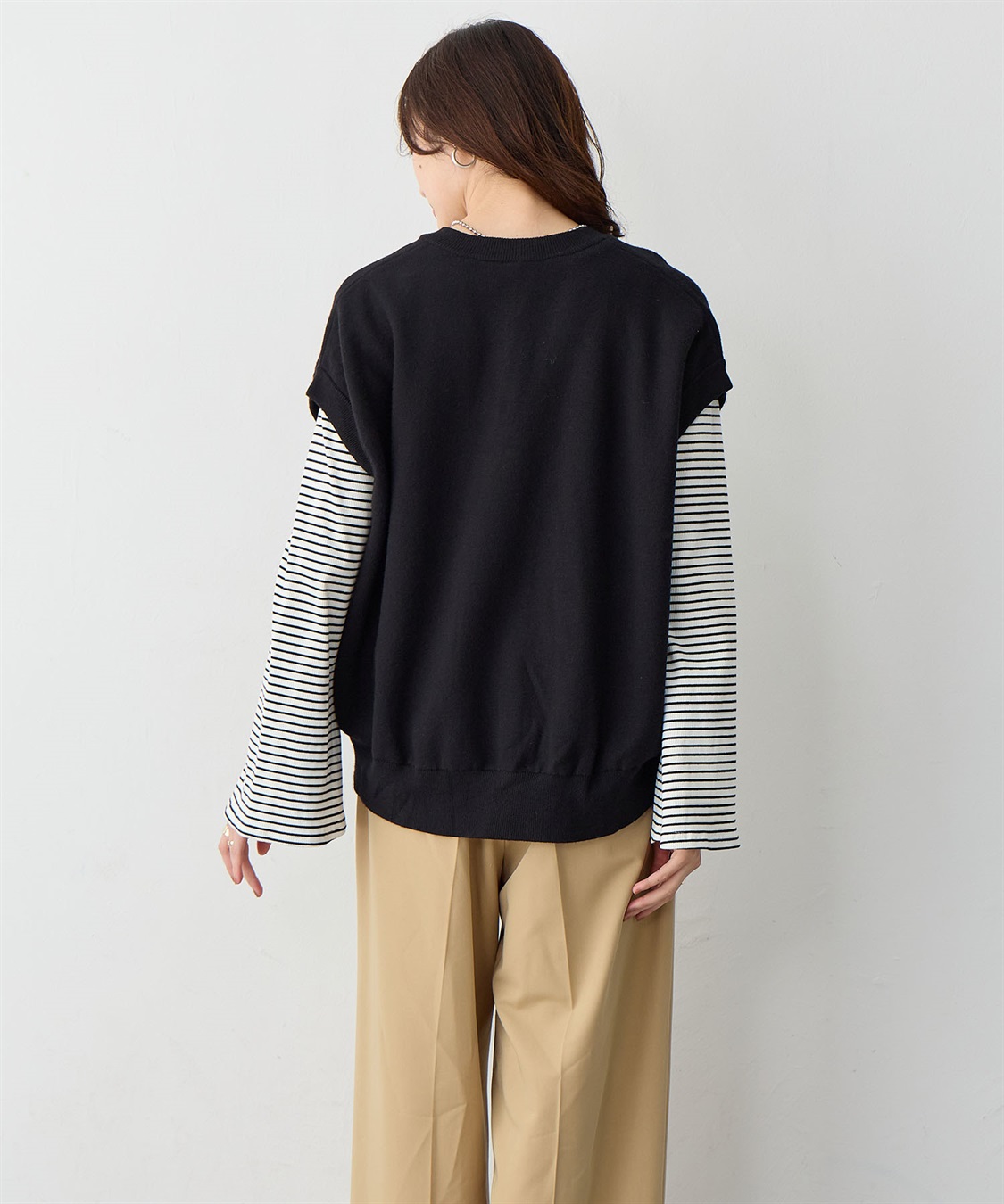 anyfee 【anyfee/大きいサイズ】深VネックZIPノースリニットブルゾン/ベスト_sub_6