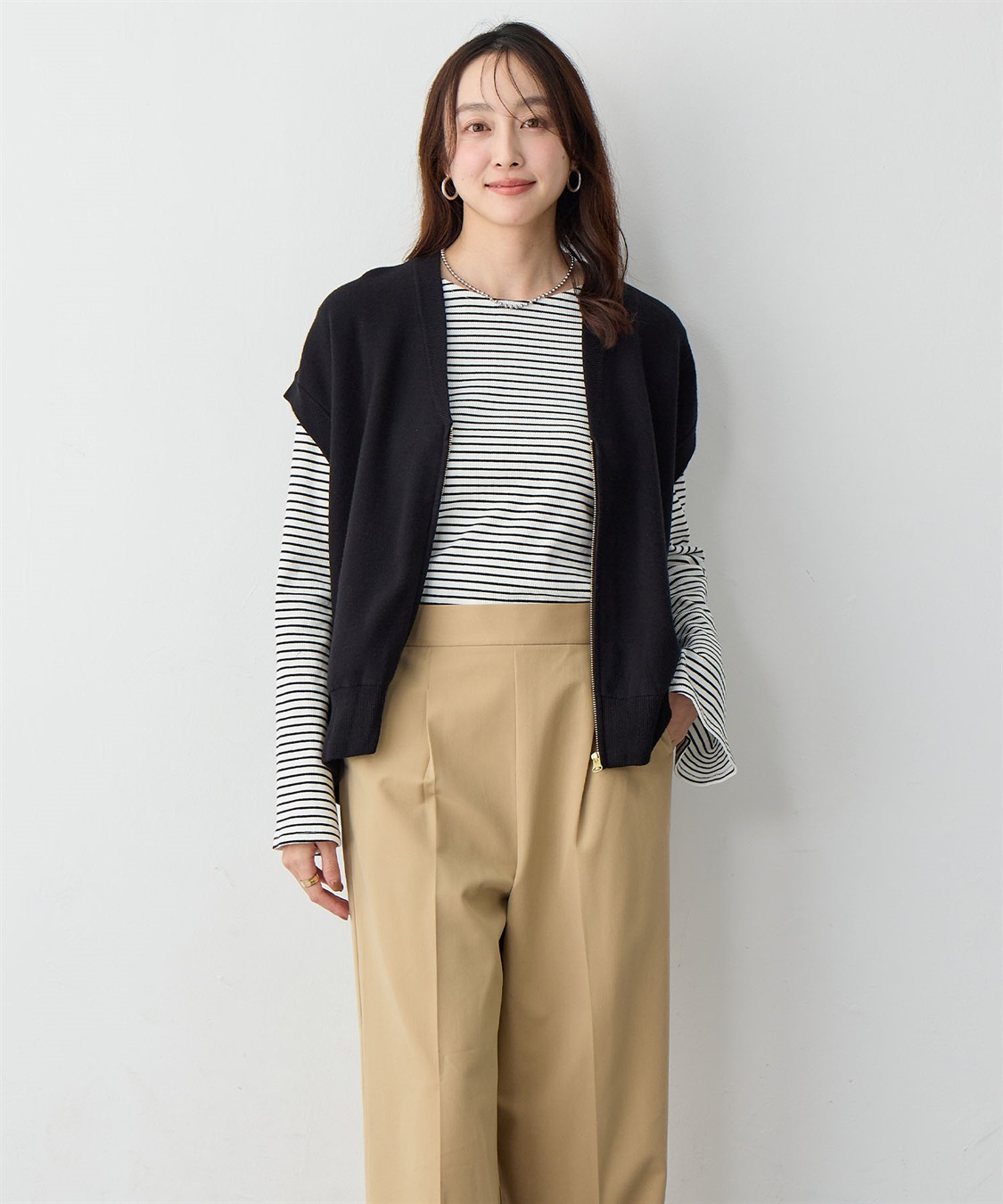 anyfee 【anyfee/大きいサイズ】深VネックZIPノースリニットブルゾン/ベスト_sub_11