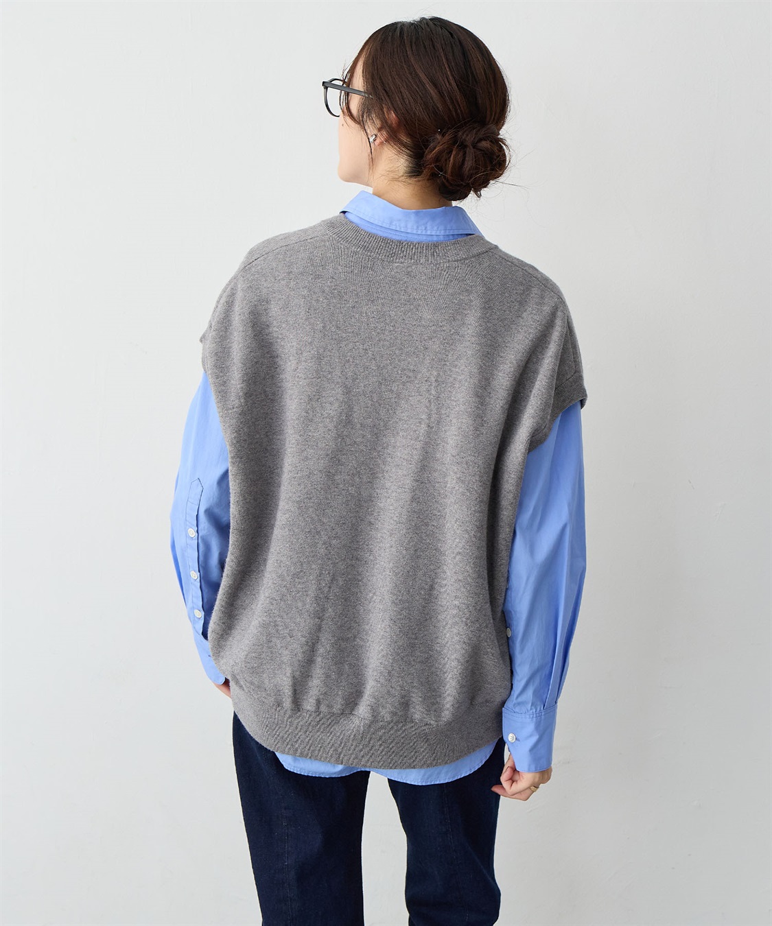 anyfee 【anyfee/大きいサイズ】深VネックZIPノースリニットブルゾン/ベスト_sub_16