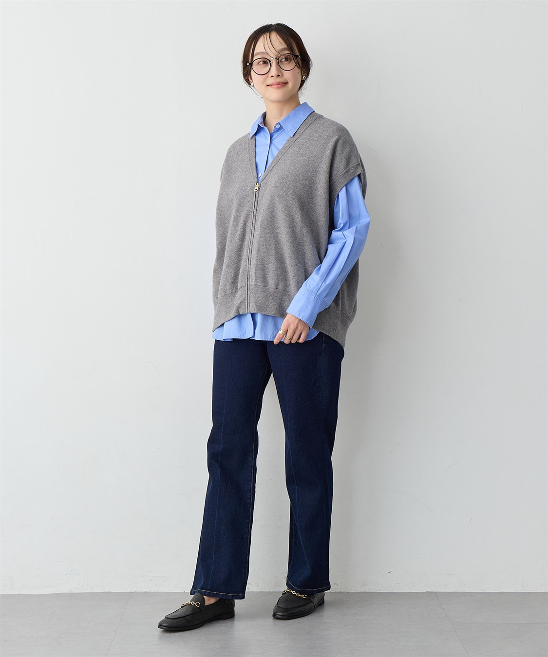 anyfee 【anyfee/大きいサイズ】深VネックZIPノースリニットブルゾン/ベスト_sub_24