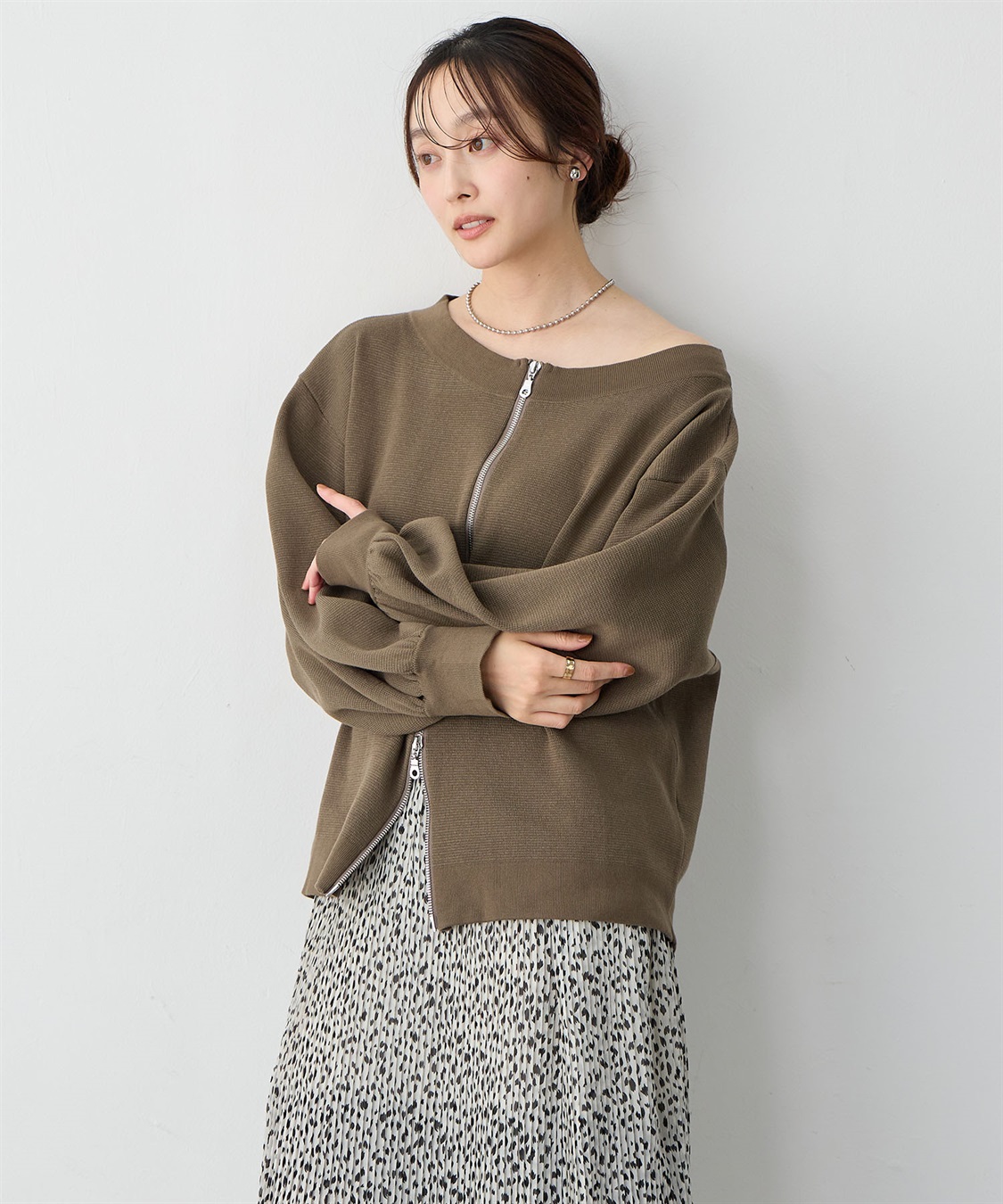 Life Style by cross marche 【anyfee/大きいサイズ】2Wayダブルジップボートネックカーディガン_sub_12