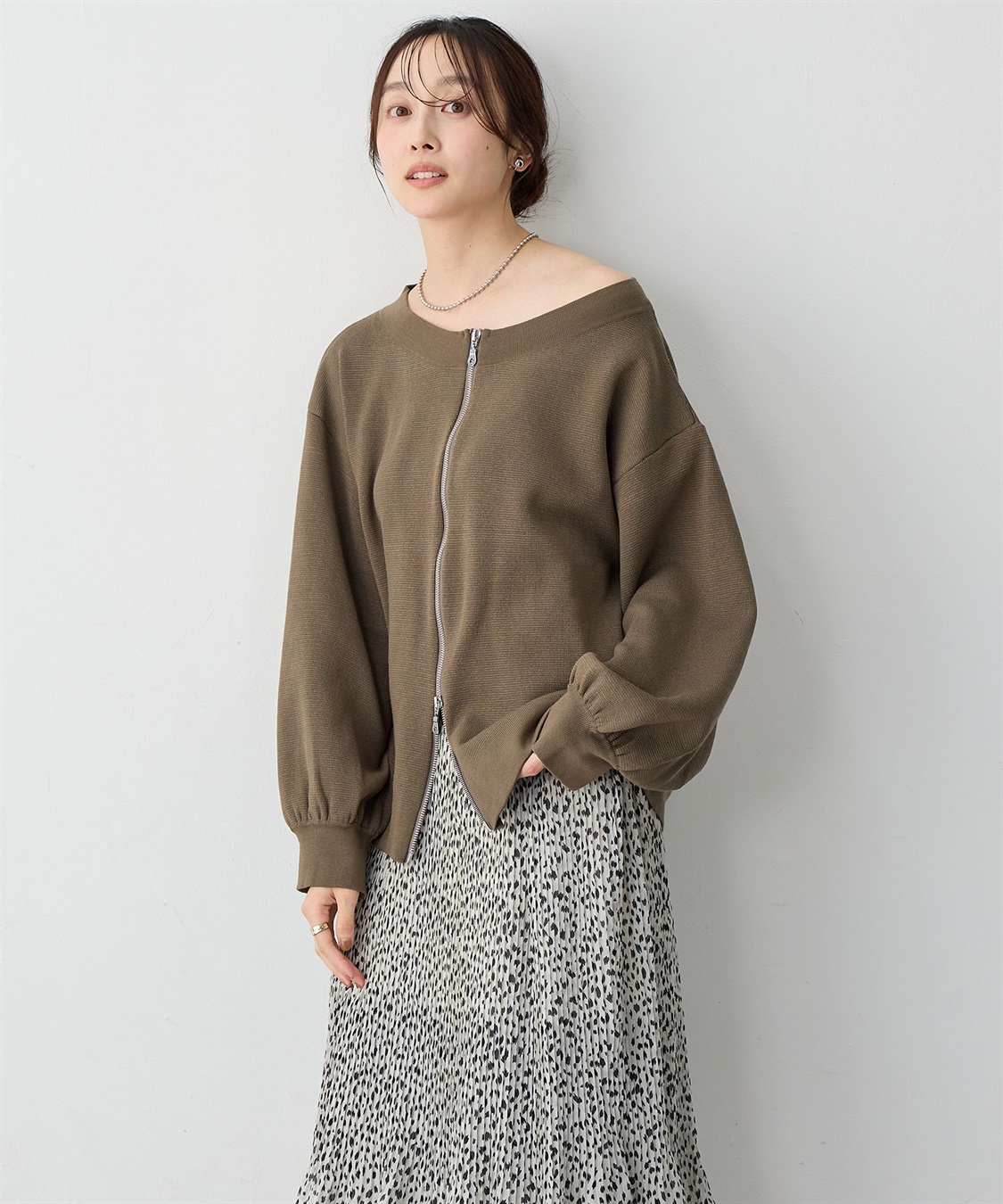 Life Style by cross marche 【anyfee/大きいサイズ】2Wayダブルジップボートネックカーディガン_sub_13