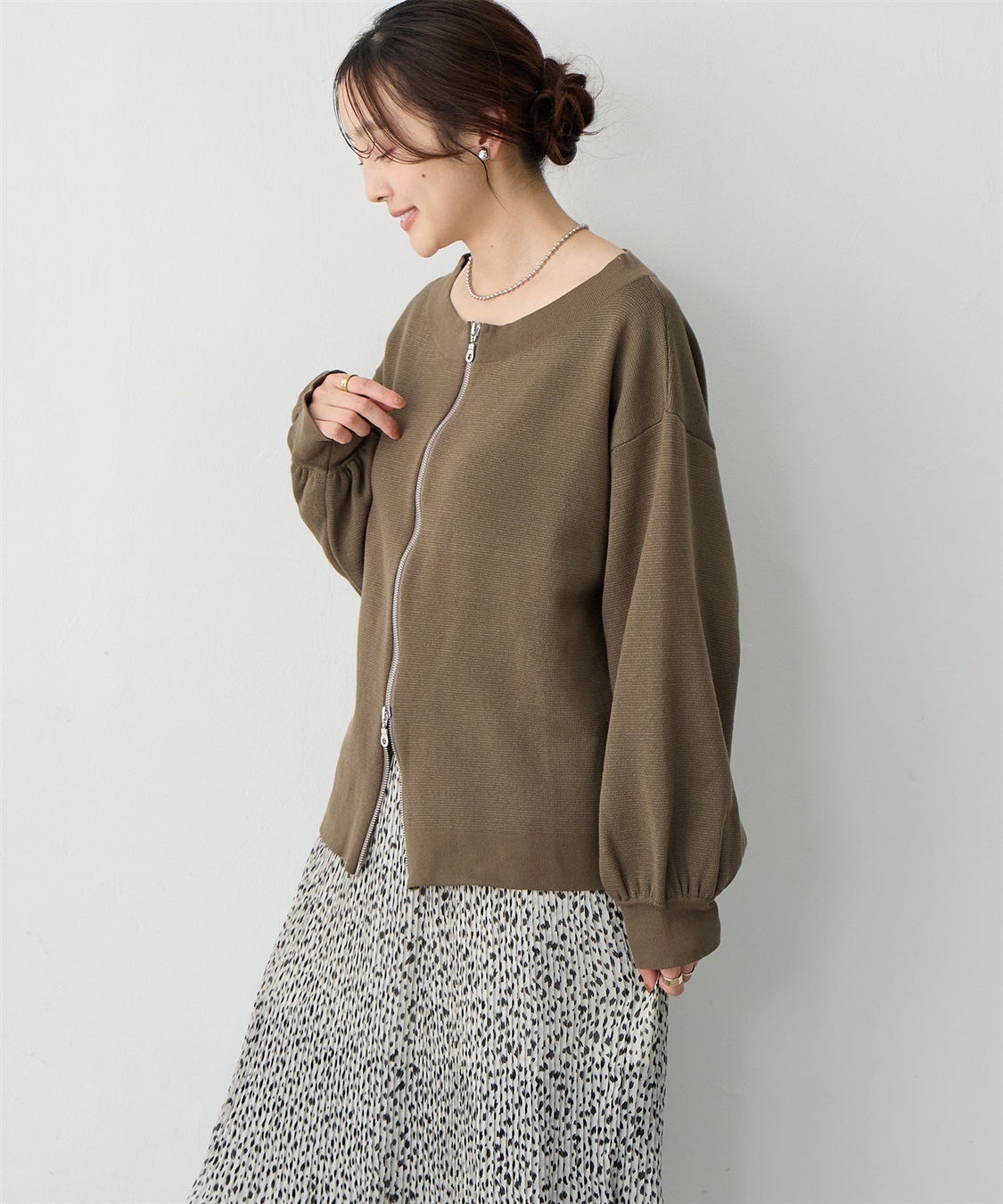 Life Style by cross marche 【anyfee/大きいサイズ】2Wayダブルジップボートネックカーディガン_sub_14