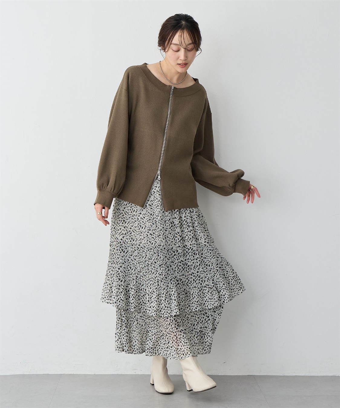 Life Style by cross marche 【anyfee/大きいサイズ】2Wayダブルジップボートネックカーディガン_sub_23