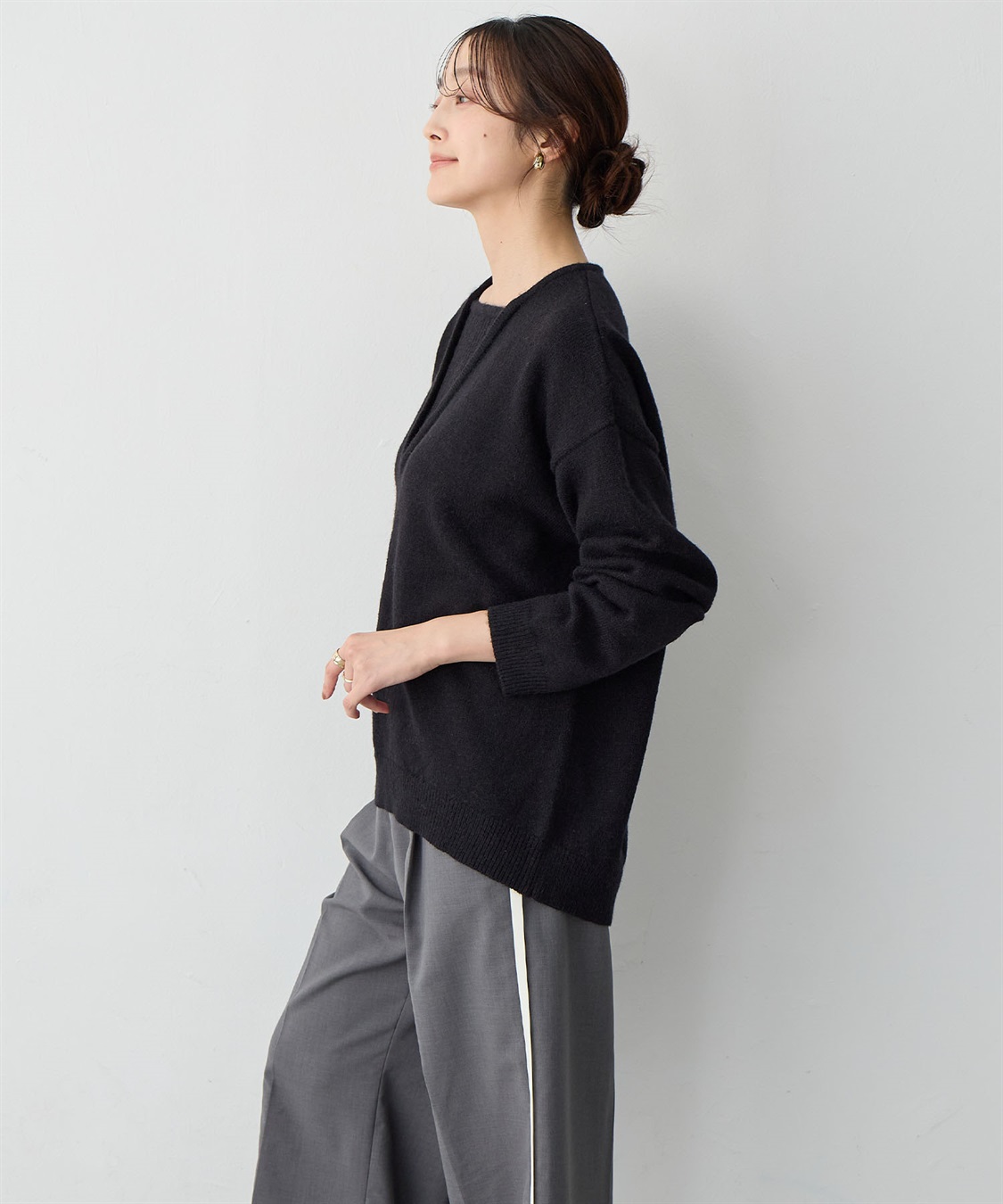 anyfee 【anyfee/大きいサイズ】レイヤード風ニットプルオーバー_sub_5