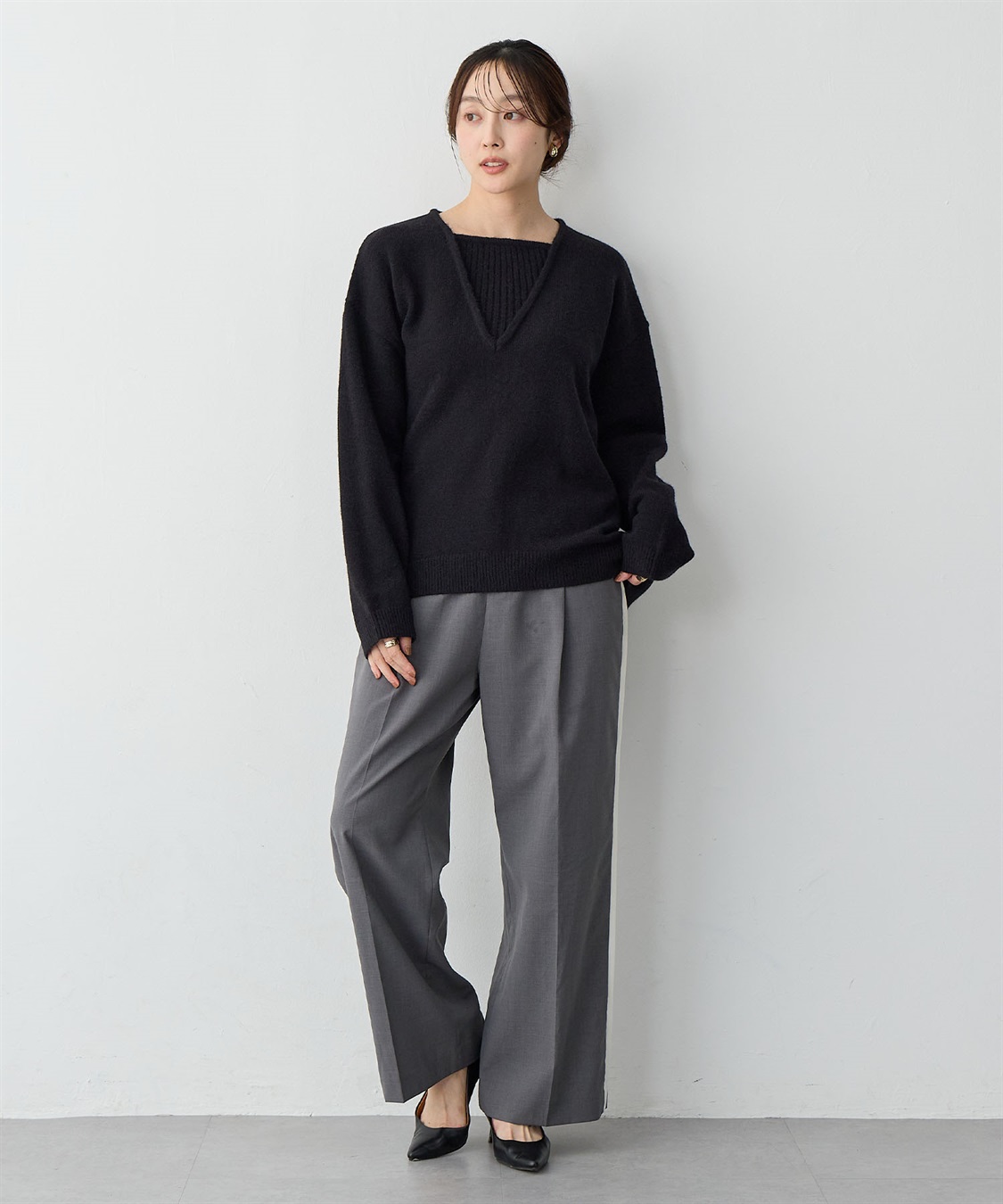 anyfee 【anyfee/大きいサイズ】レイヤード風ニットプルオーバー_sub_7