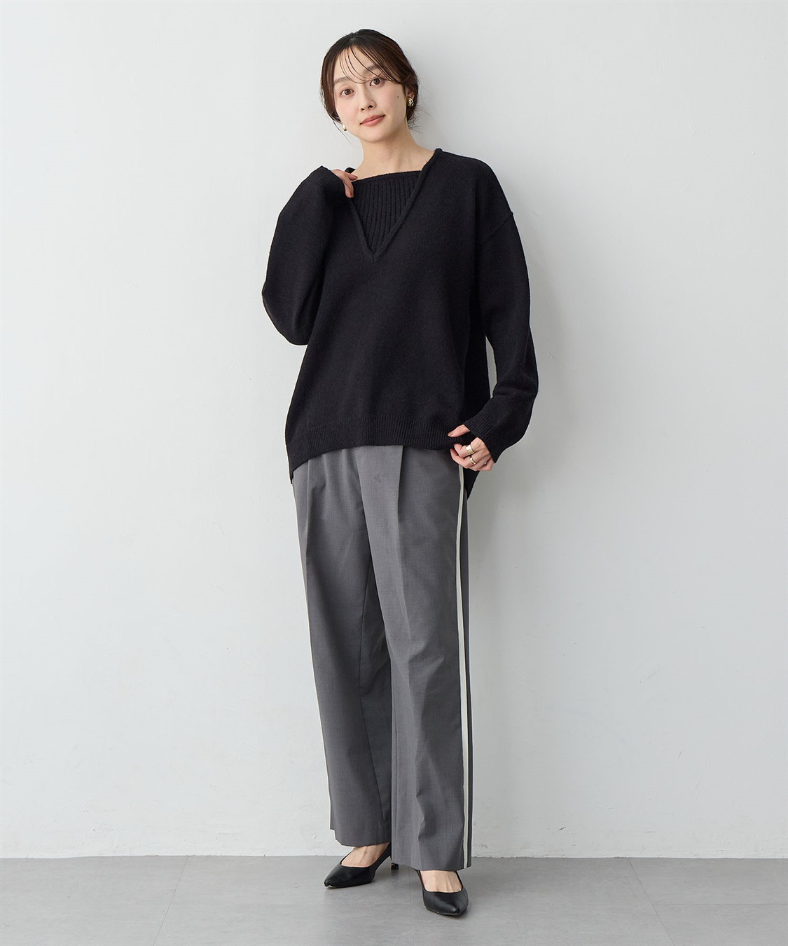 anyfee 【anyfee/大きいサイズ】レイヤード風ニットプルオーバー_sub_8