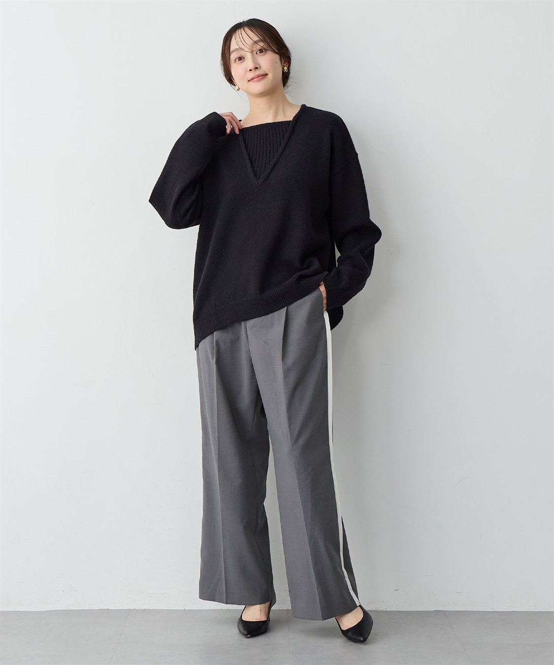 anyfee 【anyfee/大きいサイズ】レイヤード風ニットプルオーバー_sub_10