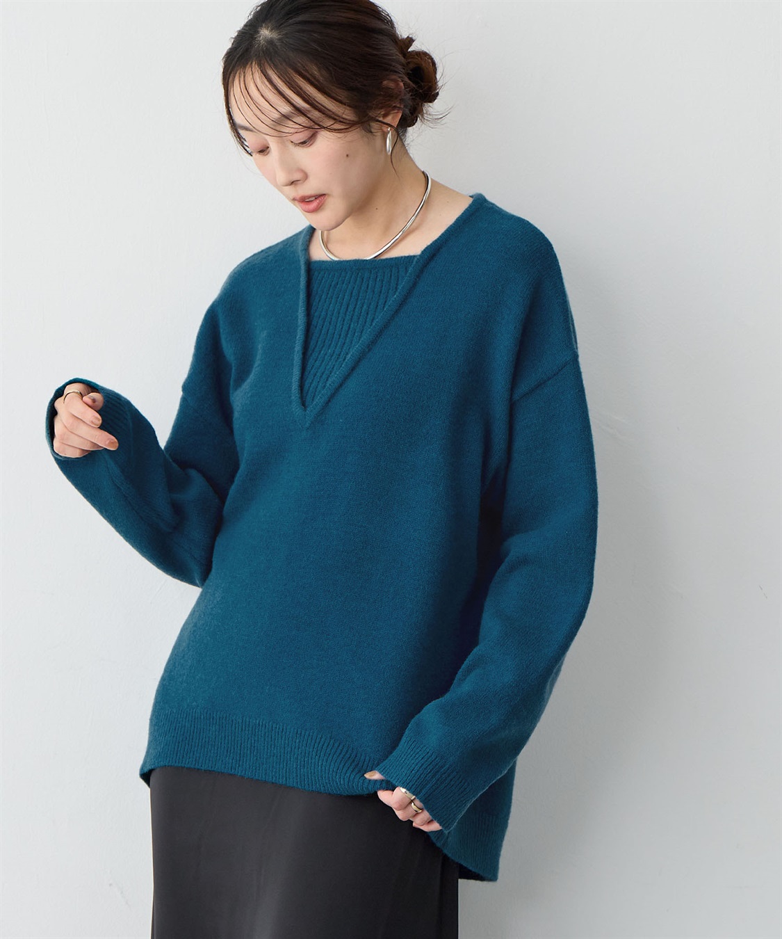 anyfee 【anyfee/大きいサイズ】レイヤード風ニットプルオーバー_sub_11