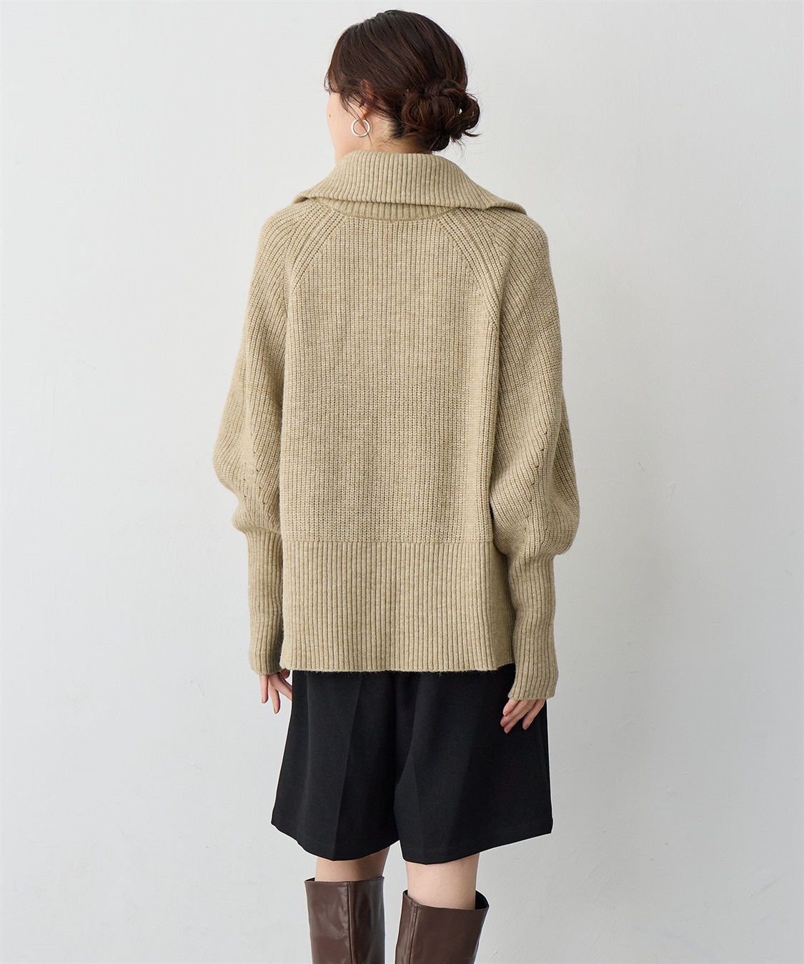 anyfee 【anyfee/大きいサイズ】ハーフジップニットプルオーバー_sub_8