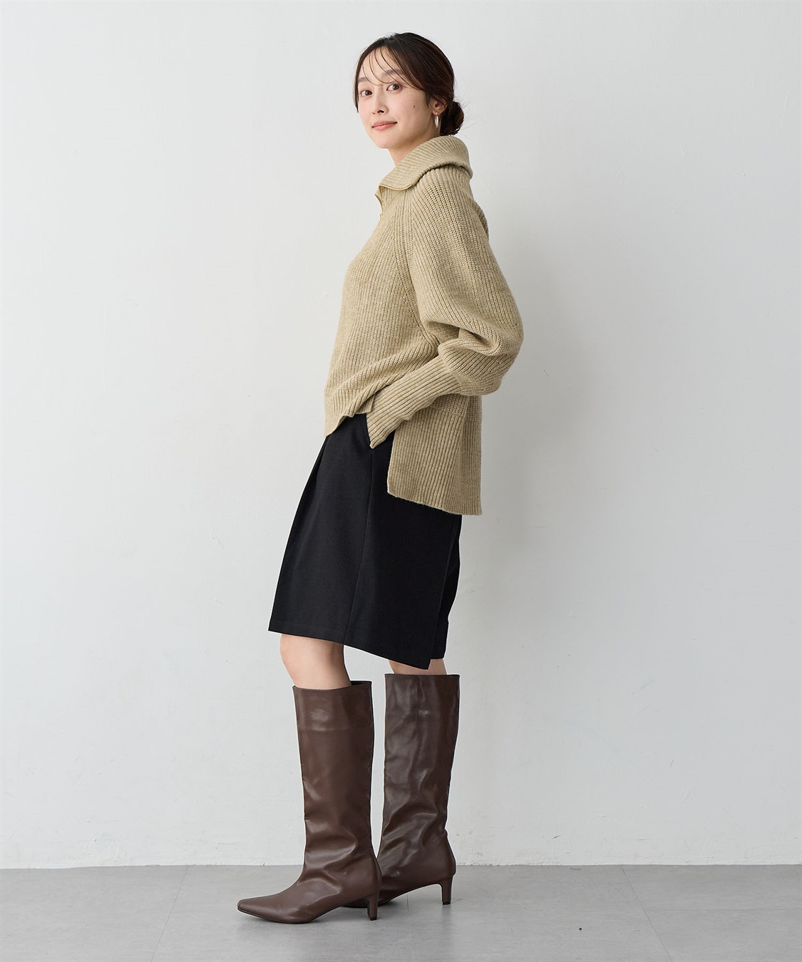 anyfee 【anyfee/大きいサイズ】ハーフジップニットプルオーバー_sub_11