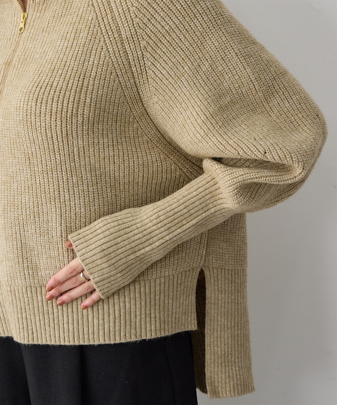 anyfee 【anyfee/大きいサイズ】ハーフジップニットプルオーバー_sub_16