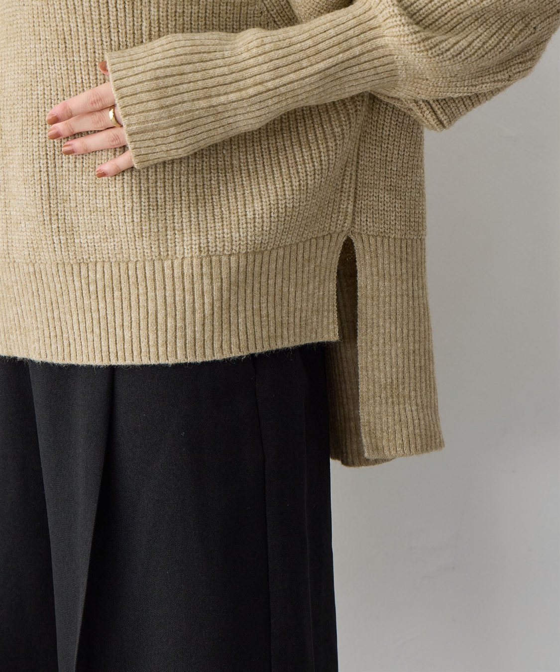 anyfee 【anyfee/大きいサイズ】ハーフジップニットプルオーバー_sub_17