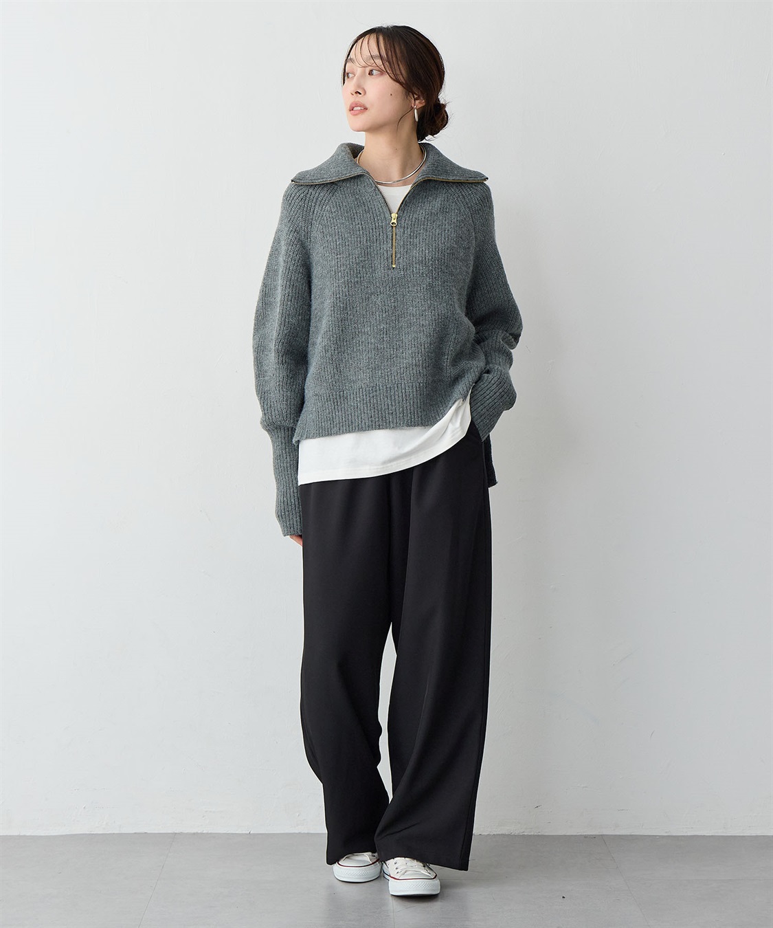 anyfee 【anyfee/大きいサイズ】ハーフジップニットプルオーバー_sub_21