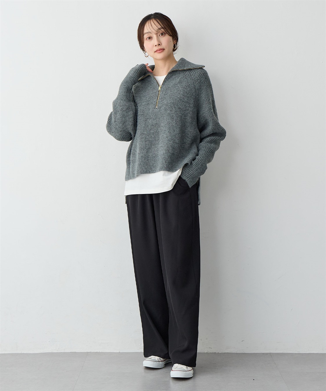 anyfee 【anyfee/大きいサイズ】ハーフジップニットプルオーバー_sub_24