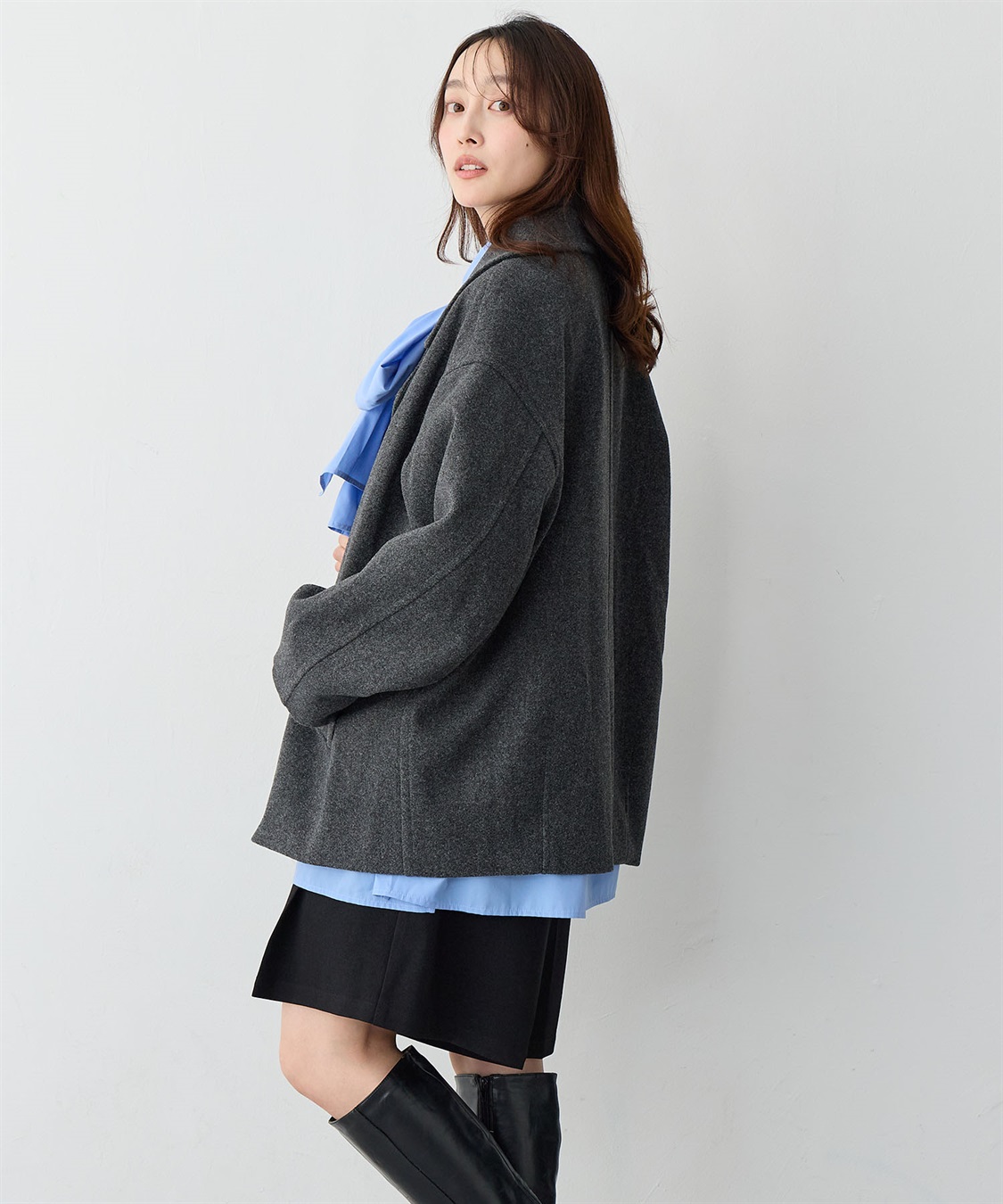 Life Style by cross marche 【anyfee/大きいサイズ】ミディ丈Pコート_sub_5