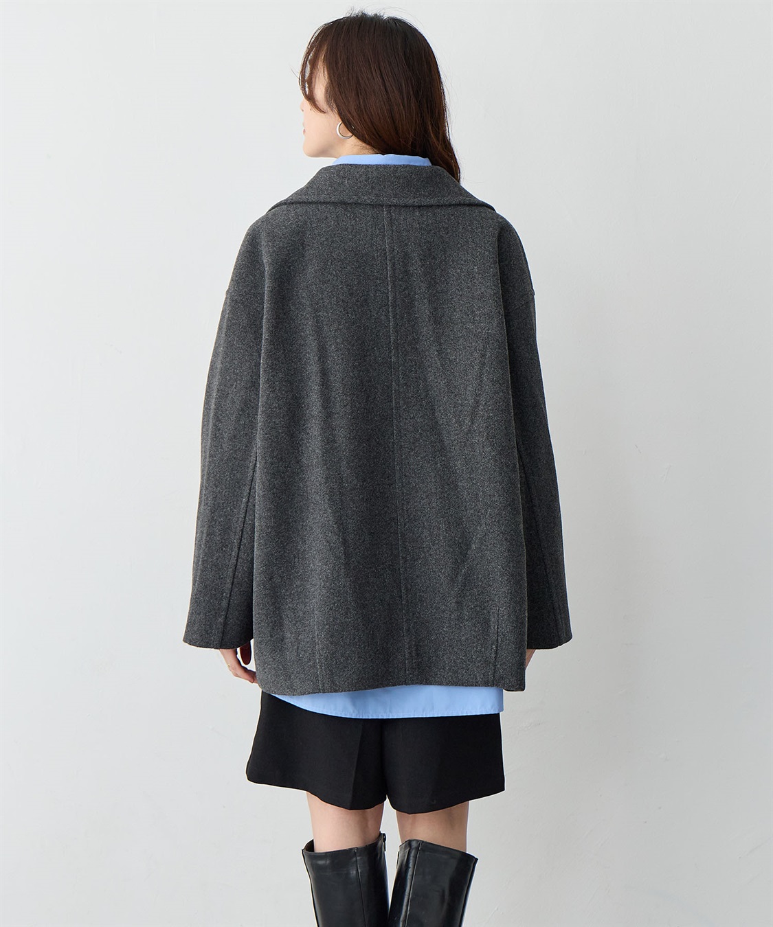 Life Style by cross marche 【anyfee/大きいサイズ】ミディ丈Pコート_sub_6